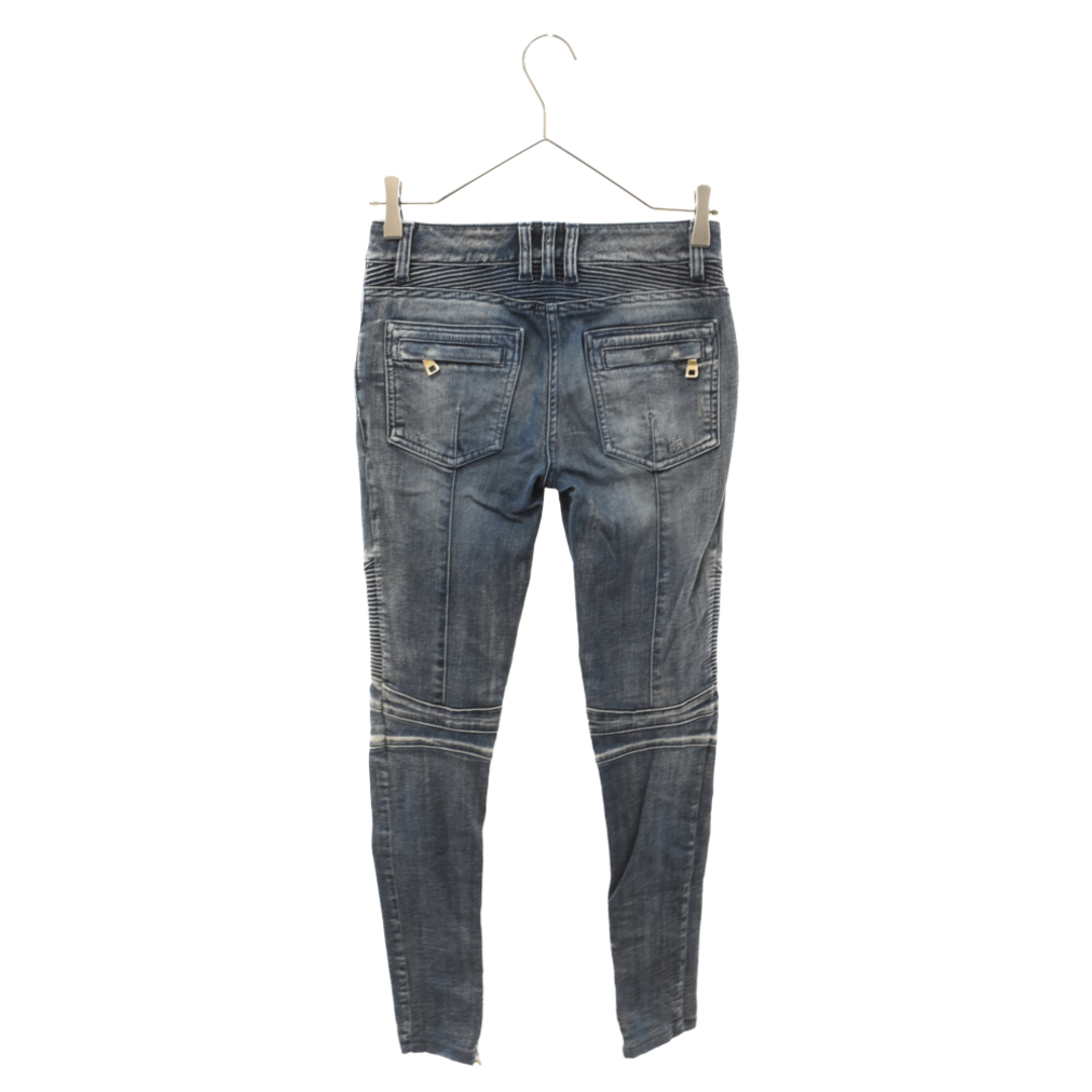 BALMAIN - BALMAIN バルマン BIKER BLUE JEANS バイカースキニーデニム