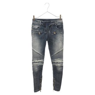 バルマン(BALMAIN)のBALMAIN バルマン BIKER BLUE JEANS バイカースキニーデニムパンツ インディゴ レディース 5757-241N(デニム/ジーンズ)