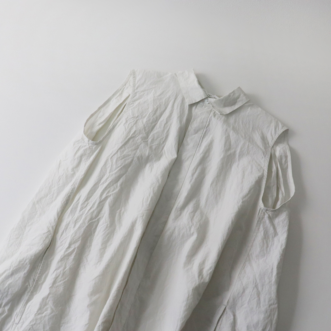 トゥジュー TOUJOURS コットンシルクノースリーブシャツ 1/ホワイト