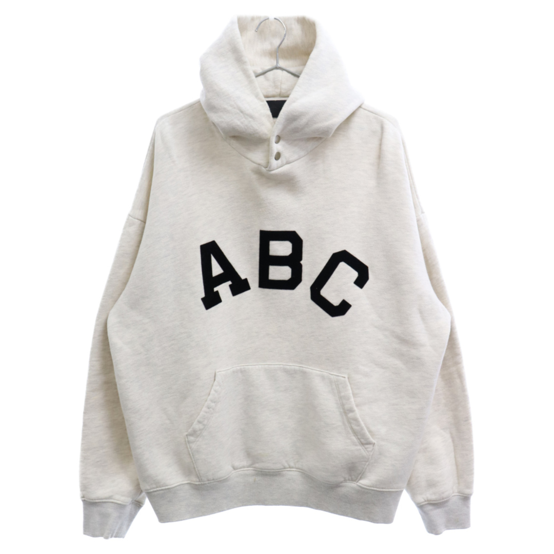 FEAR OF GOD フィアオブゴッド SEVENTH COLLECTION ABC Hoodie Cream Heather 7th ABCフェルトワッペン付きスウェットプルオーバーパーカー ヘザーグレー ホワイト