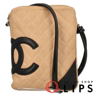 【良品☆】CHANEL ショルダーバッグ カンボンライン / ベージュ