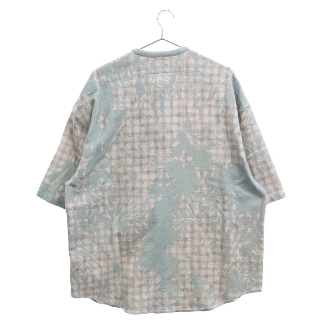 LOUIS VUITTON ルイヴィトン 23AW Monogram Check Baseball Shirt モノグラムチェックベースボールシャツ  半袖シャツ ライトグリーン RM232M ZO8 HPS20W