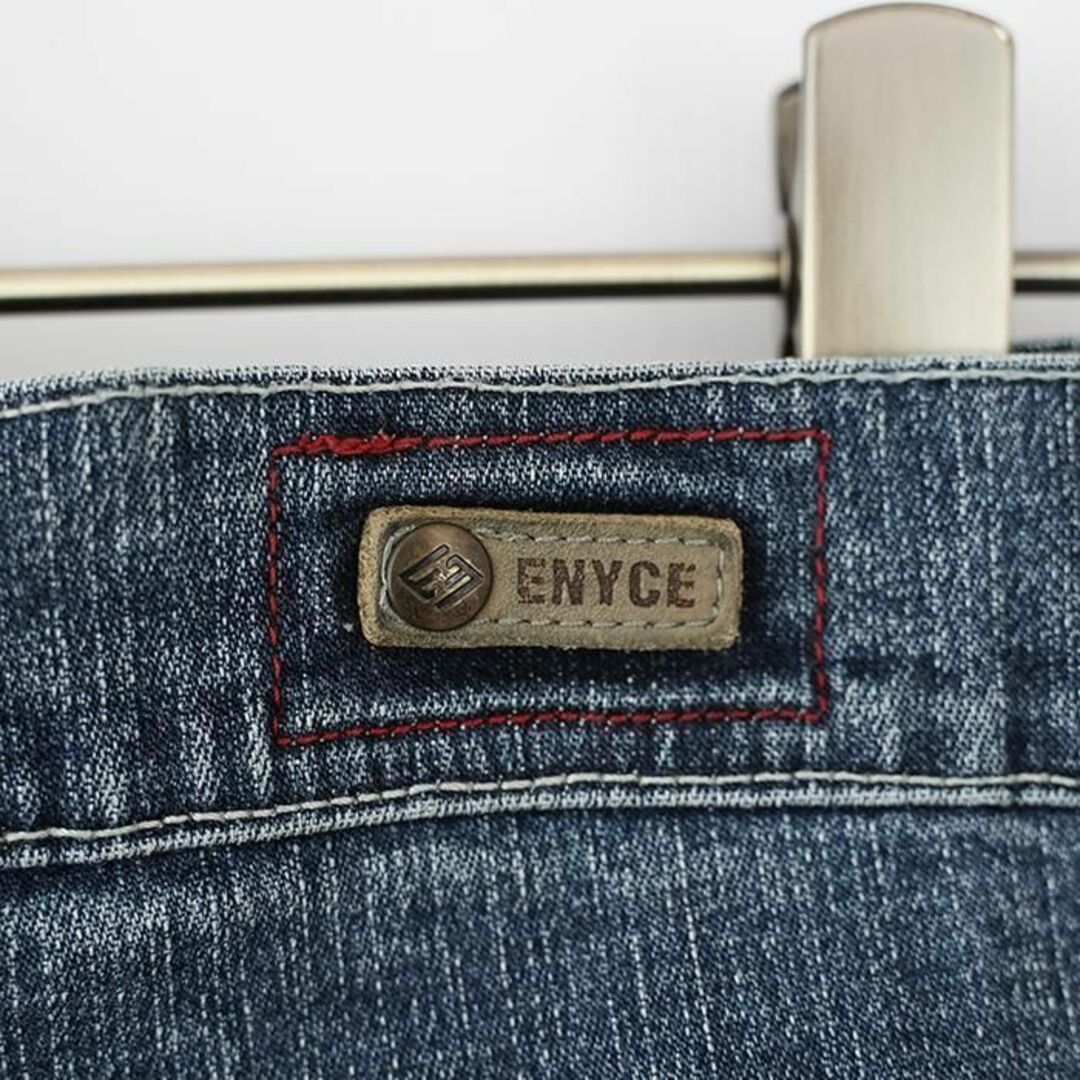 ENYCE - W40 ENYCE エニーチェ ブルーデニム ビッグロゴ刺繍 バギー