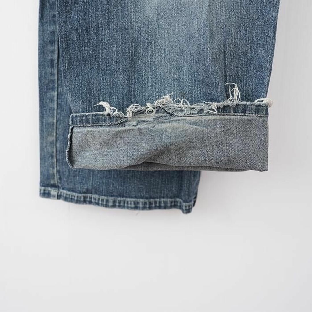 ENYCE - W40 ENYCE エニーチェ ブルーデニム ビッグロゴ刺繍 バギー