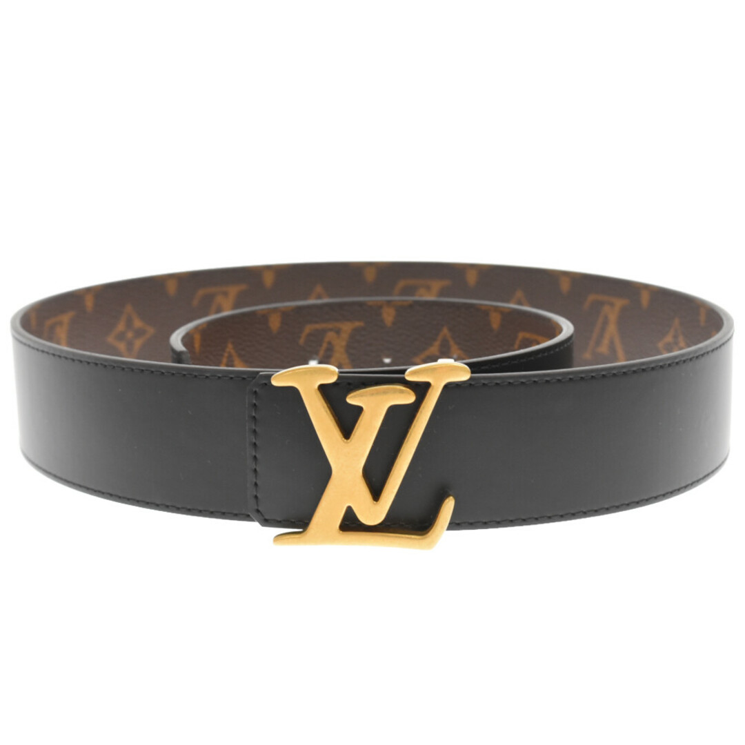 67センチベルト穴最長LOUIS VUITTON ルイヴィトン LV ロゴ サンチュール リバーシブル 40MM レザー ベルト ブラック/ブラウン M0369 JJ1201