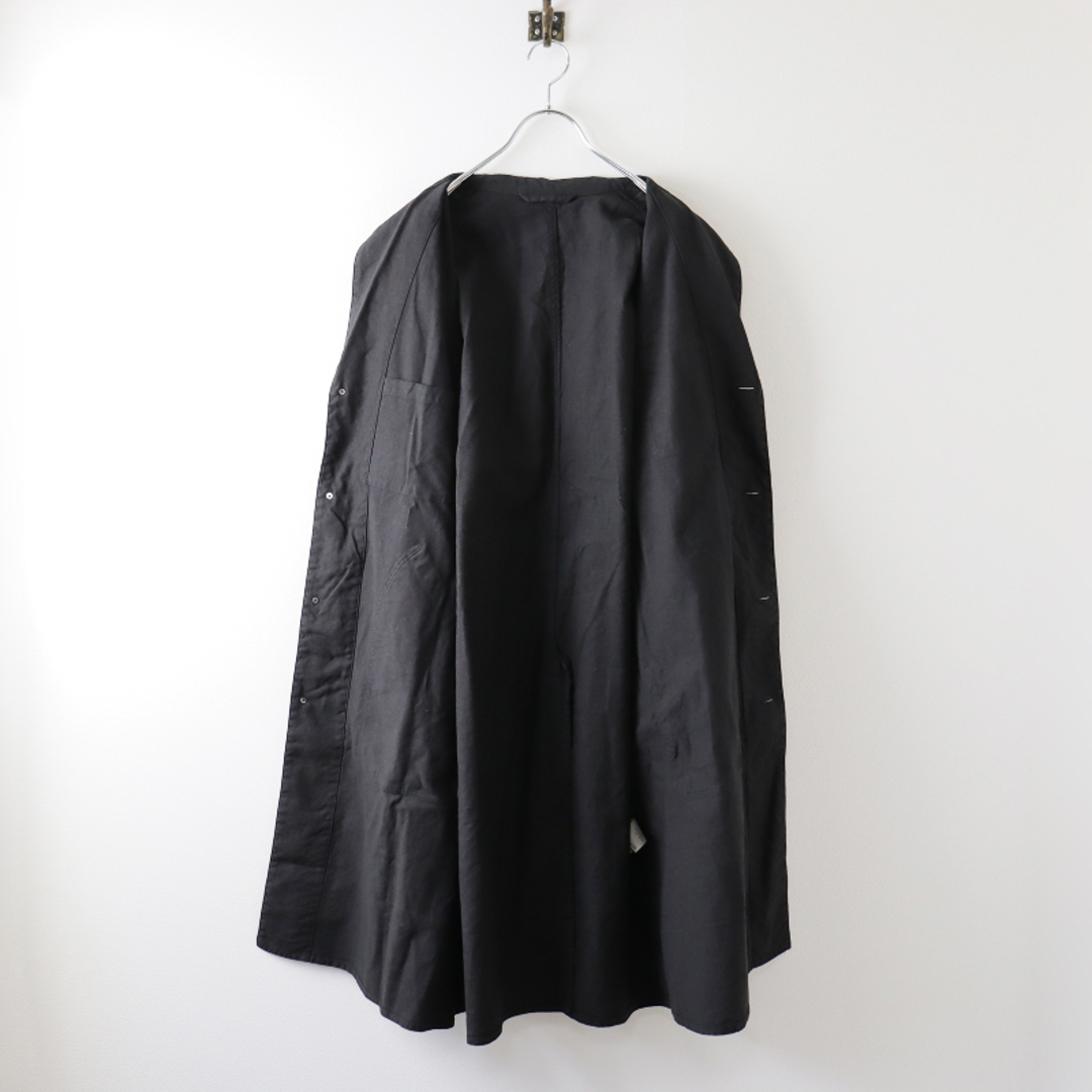 美品 2022AW ネストローブ nest Robe UpcycleLino × WIFE&HUSBAND アトリエコート 2/ブラック 羽織り  麻綿【2400013532327】