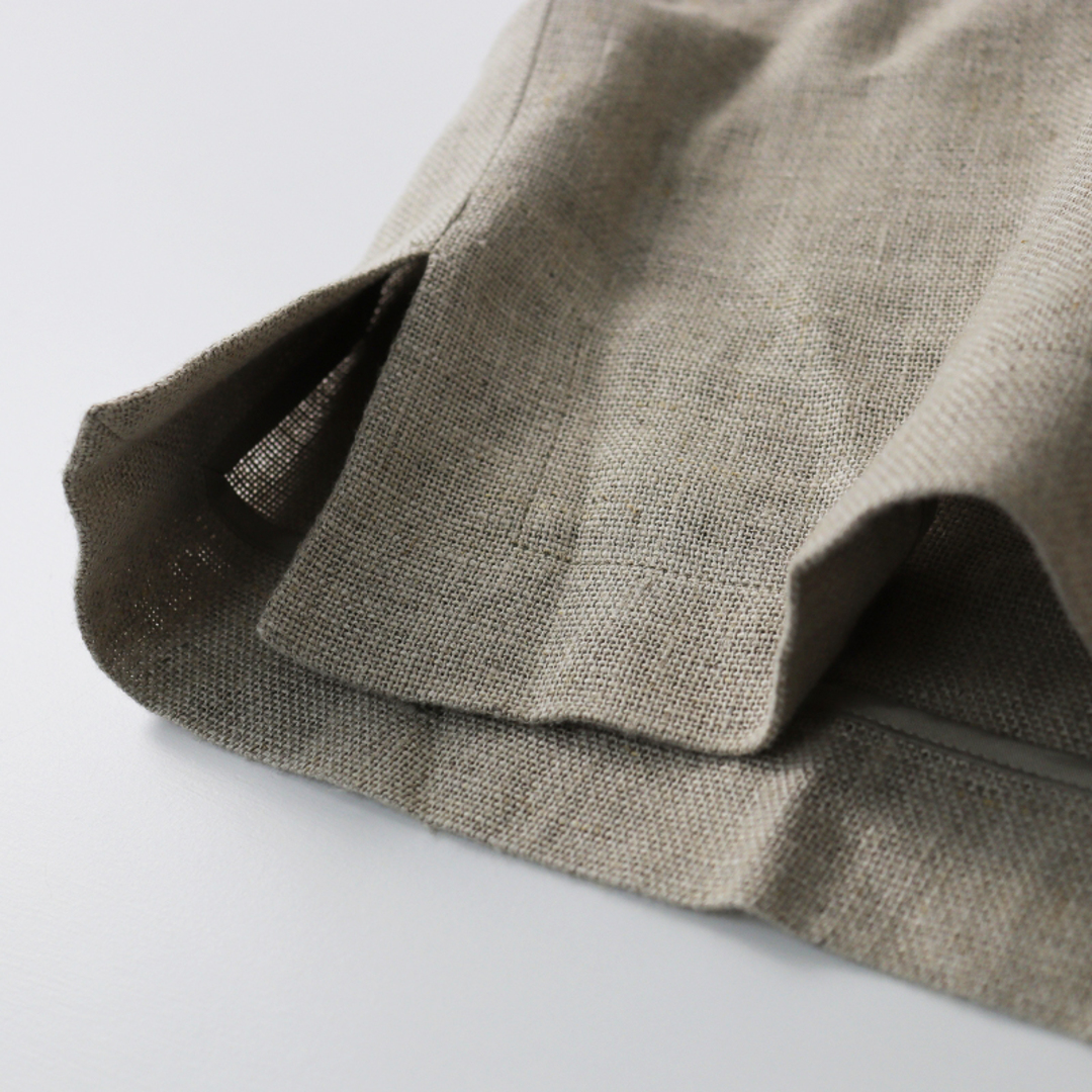 極美品 サクラ SACRA RUSTIC LINEN TOP 38/生成り リネンクロップドトップス ブラウス バイオ加工 定価2.8万【2400013532310】 7