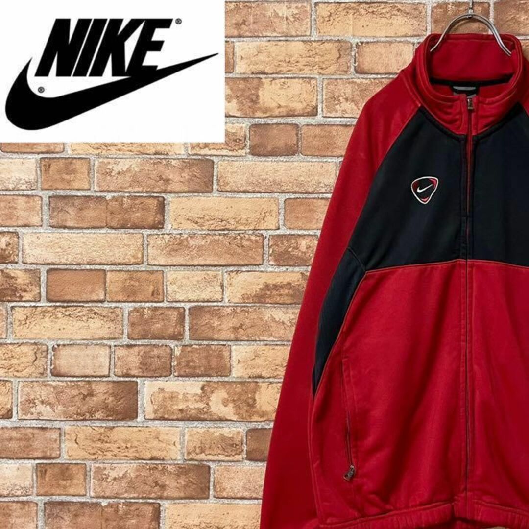 NIKE ナイキ トラックジャケット ジャージ ジップアップ 刺繍ロゴ 赤 黒S | フリマアプリ ラクマ