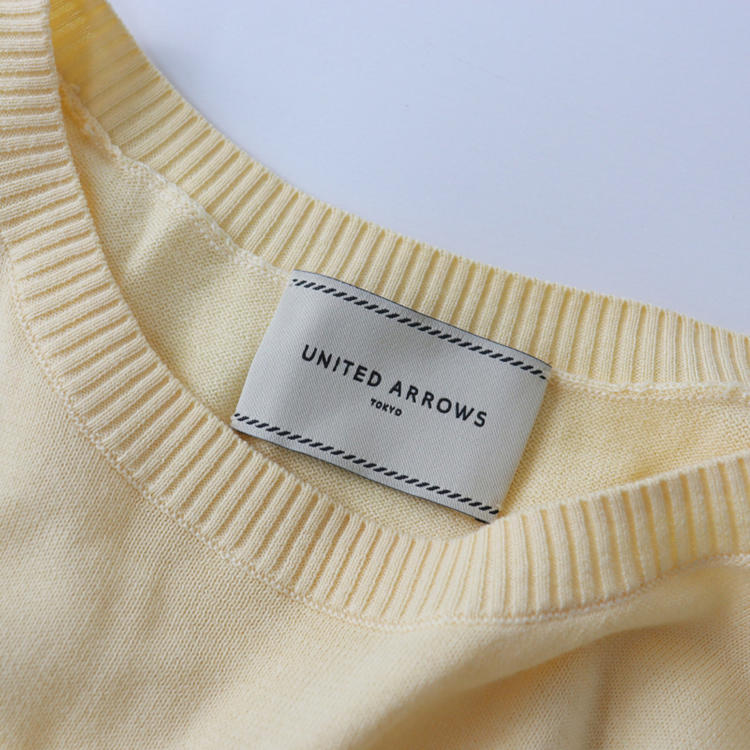 UNITED ARROWS(ユナイテッドアローズ)のユナイテッドアローズ UNITED ARROWS クルーネックロングスリーブニット/クリーム セーター コットン【2400013533188】 レディースのトップス(ニット/セーター)の商品写真