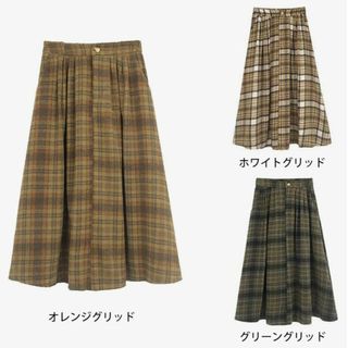 50%OFF　[S-Lee] チェック 柄 マキシ スカート レディース 秋冬(ひざ丈スカート)