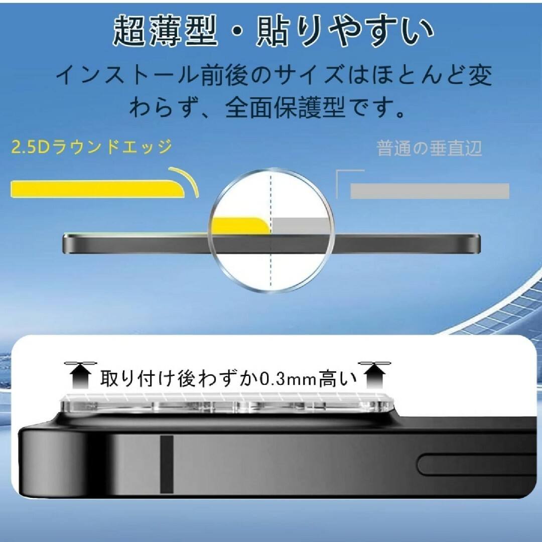 新品iPhone15Pro iPhone15ProMaxカメラフィルム3枚×2箱 スマホ/家電/カメラのスマホアクセサリー(保護フィルム)の商品写真