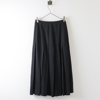美品 KANEKO ISAO カネコイサオ 裾ピコフリル ウールロングスカート/ブラック リボン【2400013073714】