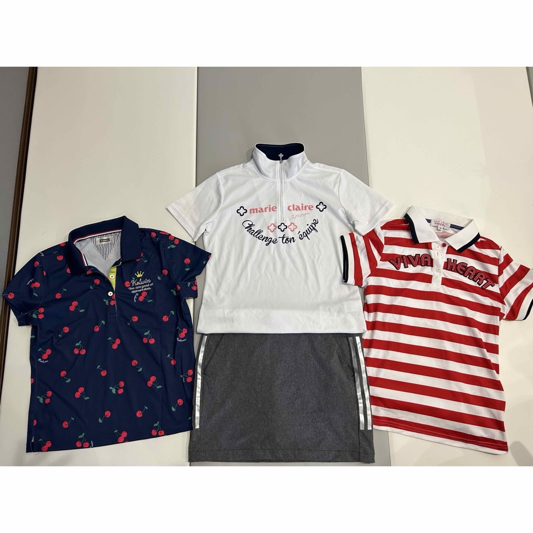 adidas(アディダス)のアディダスゴルフのグレースカート（Tシャツ3枚セット付 スポーツ/アウトドアのゴルフ(ウエア)の商品写真