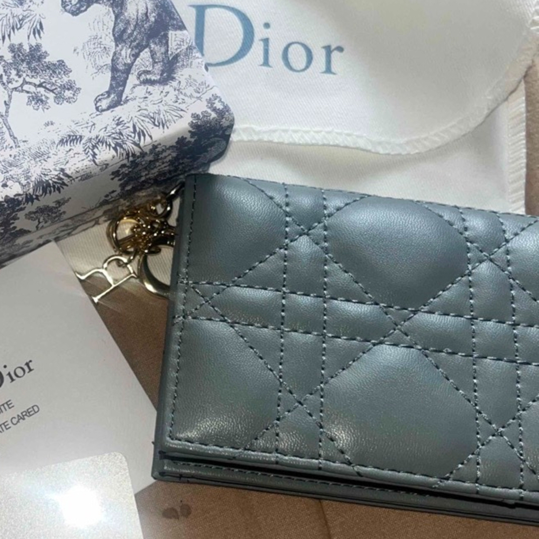 LADY DIOR ミニウォレット カナージュ ラムスキン-