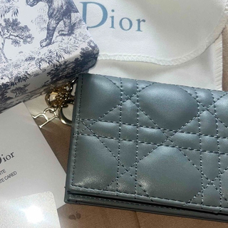 クリスチャンディオール(Christian Dior)のLADY DIOR ミニウォレット カナージュ ラムスキン(財布)