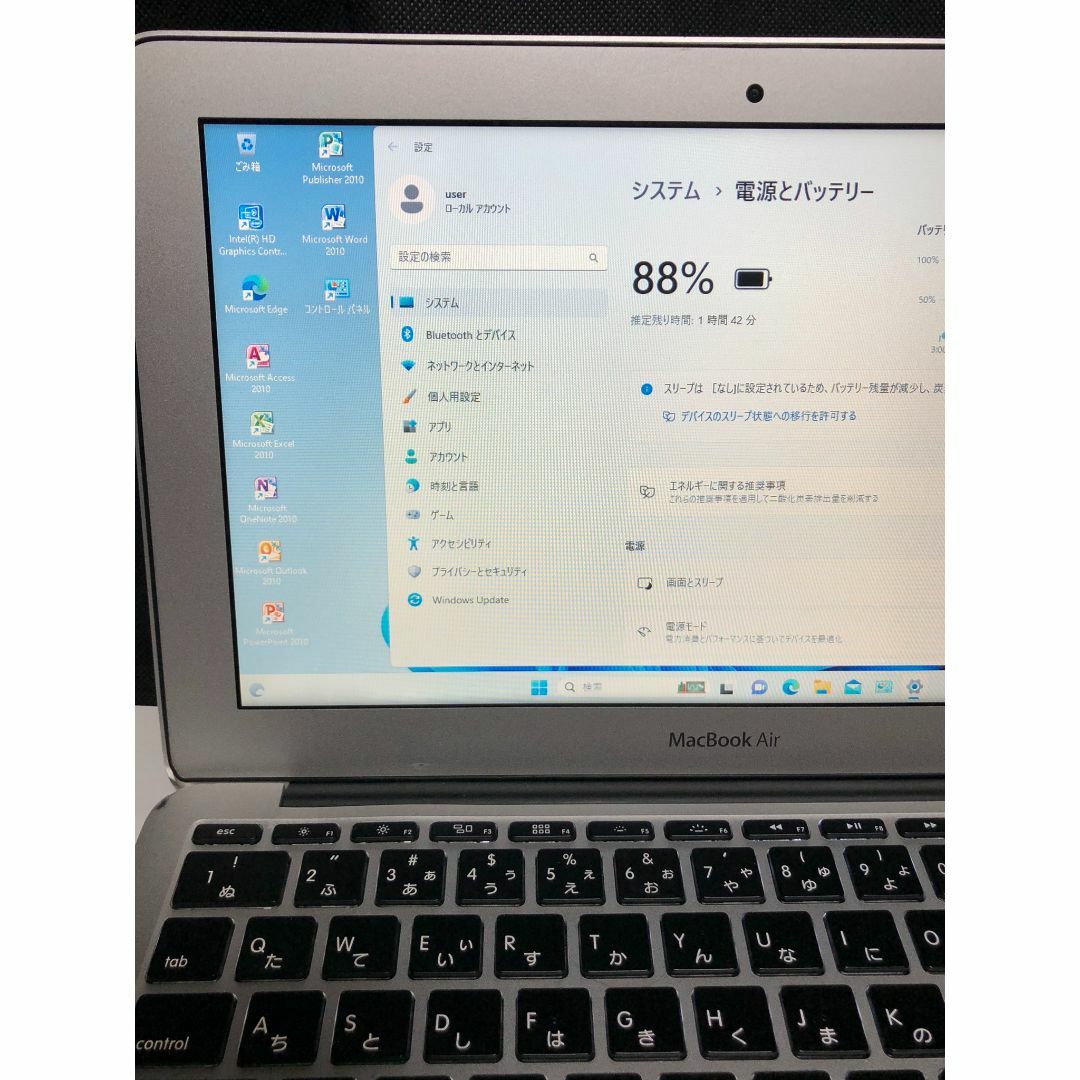 MacBook Air 11 Mid2013・Office2019・W11・箱入