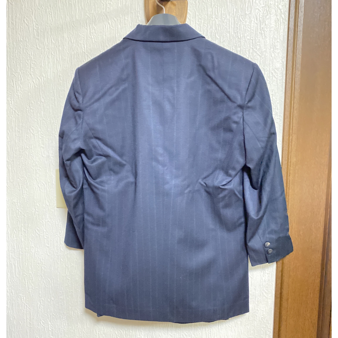 マルチカラーピンストライプ　ネイビーウールスカートスーツ(実家保管品) レディースのフォーマル/ドレス(スーツ)の商品写真