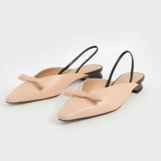 チャールズアンドキース(Charles and Keith)のCHARLES&KITH リボンミュールパンプス(ミュール)