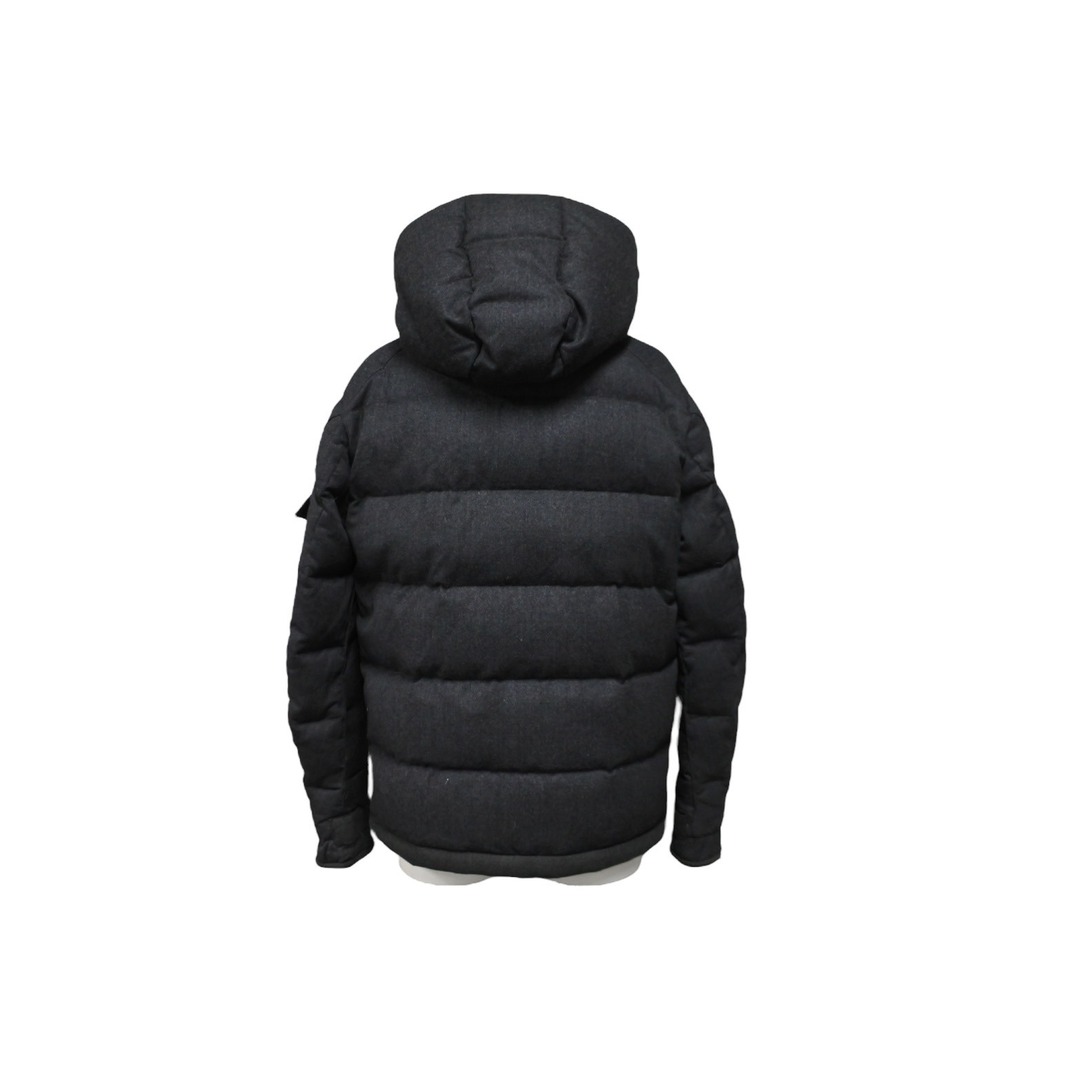 MONCLER モンクレール ダウンジャケット NORME AFNORフード取り外し ウール ナイロン グレー G32-003ー サイズ0 美品 中古  54553