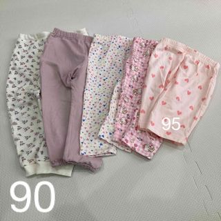 ユニクロ(UNIQLO)の女の子　レギンス　ズボン　90 95 ユニクロ　ベビーギャップ　花柄　ハート(パンツ/スパッツ)