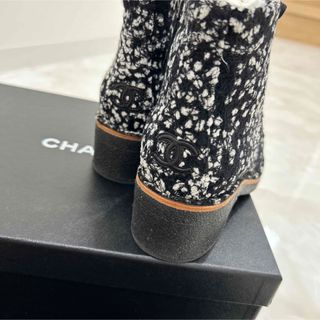 シャネル(CHANEL)の激レア　シャネル　ツイード　ココマーク　ツイードブーツ(ブーツ)