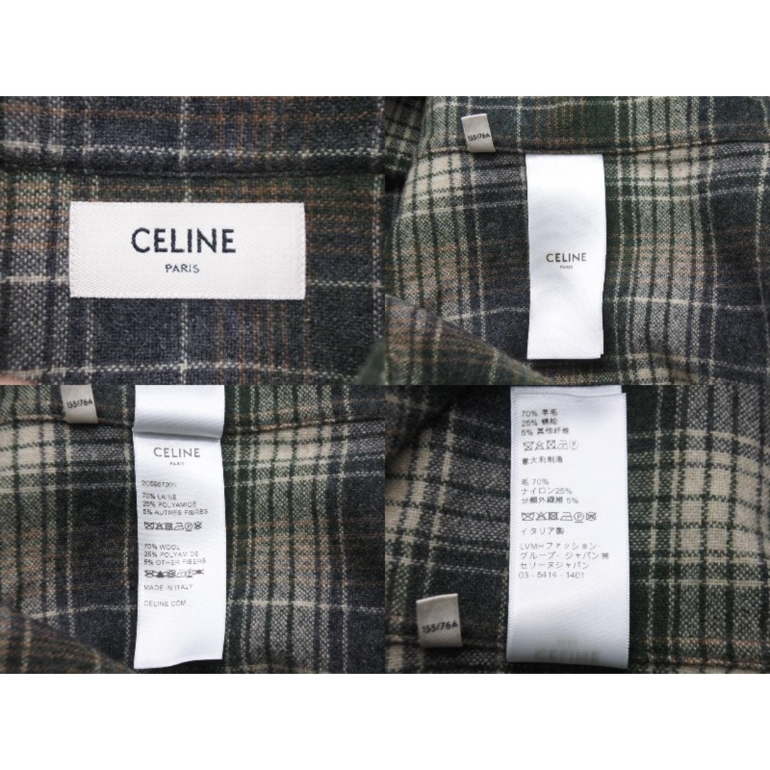 celine - 極美品 CELINE セリーヌ 長袖チェックシャツ 2C596720N