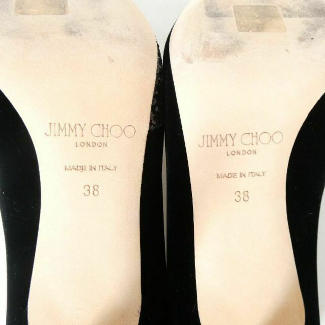 WEB限定】 極美品 JIMMY CHOO LOVE ベロア ポインテッドトゥ パンプス - 靴