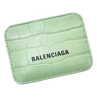 ☆☆BALENCIAGA バレンシアガ カードケース 593812.3960.R.584046 エメラルドグリーン クロコ型押し レディース 箱・布袋有