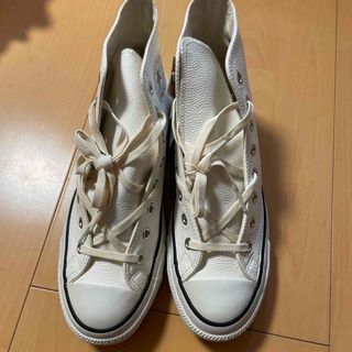 コンバース(CONVERSE)のコンバース　レザー　白　27.5cm(スニーカー)