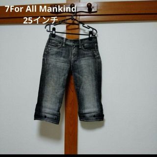 セブンフォーオールマンカインド(7 for all mankind)の7For All Mankind　デニムパンツ　ハーフパンツ　25インチ　黒　B(デニム/ジーンズ)