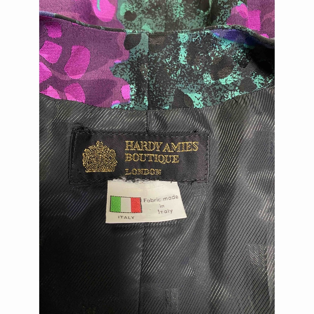 ハーディエイミス　コサージュ付シルクウールスカートスーツ(実家保管品)イタリア製