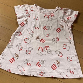 ジーユー(GU)の120cm薄ピンクTシャツ(Tシャツ/カットソー)
