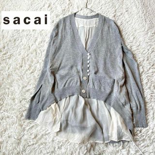 sacai（サカイ）/ バックシフォンカーディガン 黄色