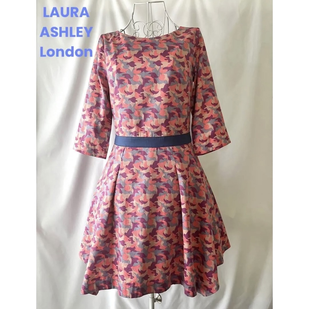 美品 ローラアシュレイ LAURA ASHLEY London ワンピース ③ - ひざ丈