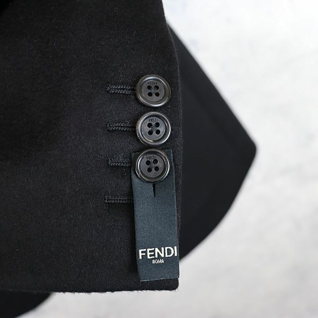 広尾店】FENDI フェンディ カシミアジャケット 黒 size48【12981