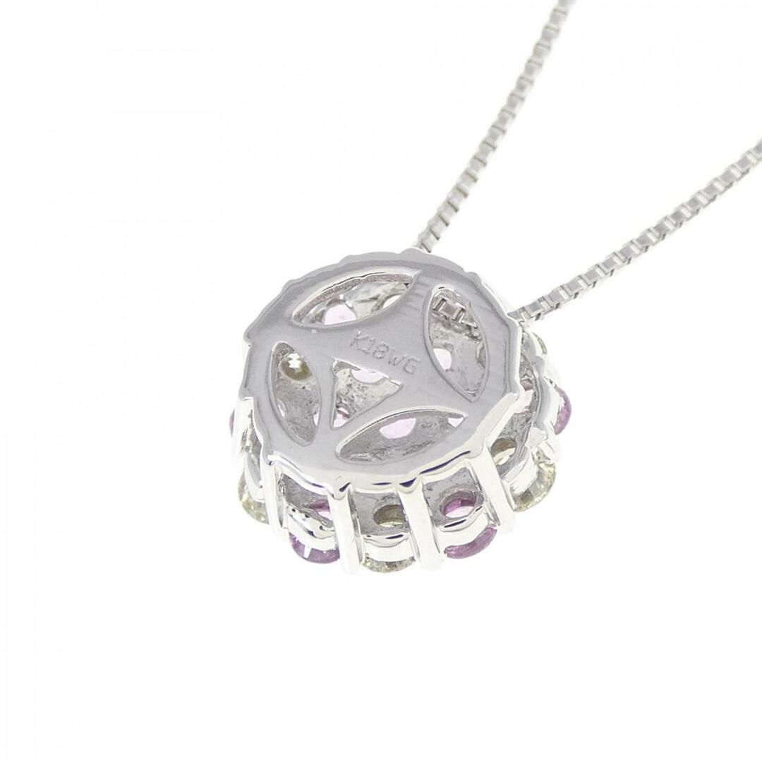 K18WG クロス サファイヤ ネックレス 0.05CT 拡散処理未検査