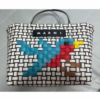 Marni - 新品 marni マルニフラワーカフェ ストライプバッグ グリーン