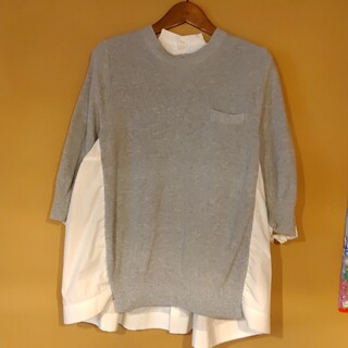 サカイ(sacai)のサカイセーター　サイズ１　sacai 　グレー　サカイラック　シャツ　異素材(ニット/セーター)