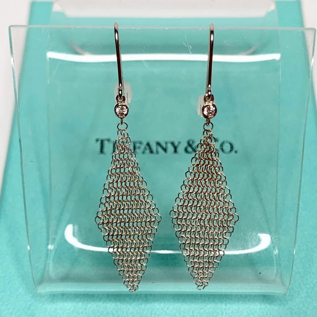 【美品 】TIFFANY\u0026Co. メッシュ スカーフ ピアス ダイヤモンド