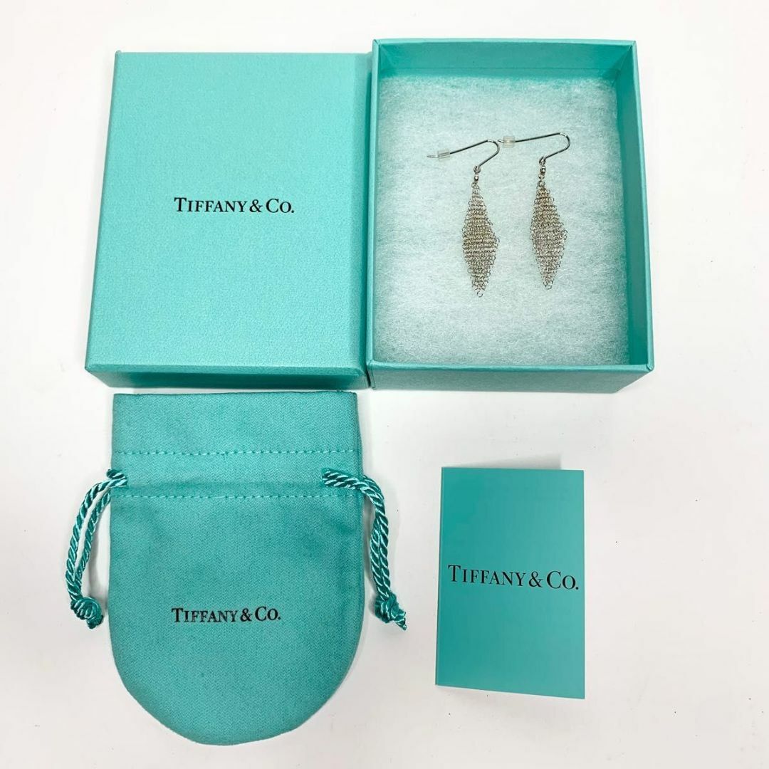 Tiffany & Co.(ティファニー)の【美品 】TIFFANY&Co. メッシュ スカーフ ピアス ダイヤモンド レディースのアクセサリー(ピアス)の商品写真