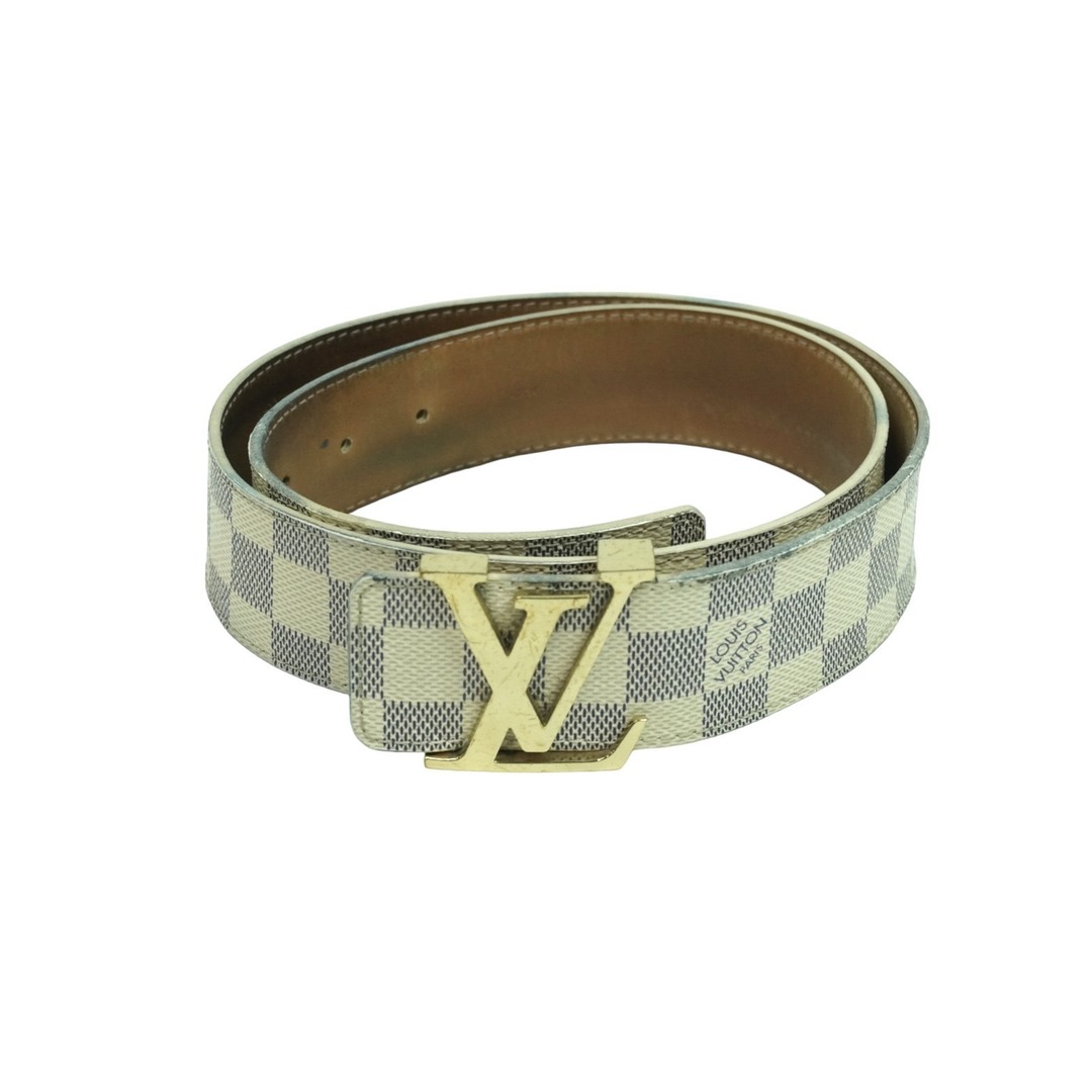 LOUIS VUITTON ルイヴィトン ベルト イニシャル ダミエ アズール 34/85 M9609 ゴールド金具 良品  54909