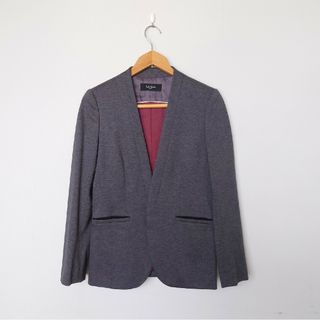 ポールスミス ノーカラー ジャケット 40 紺 Paul Smith 日本製 レディース  【220924】