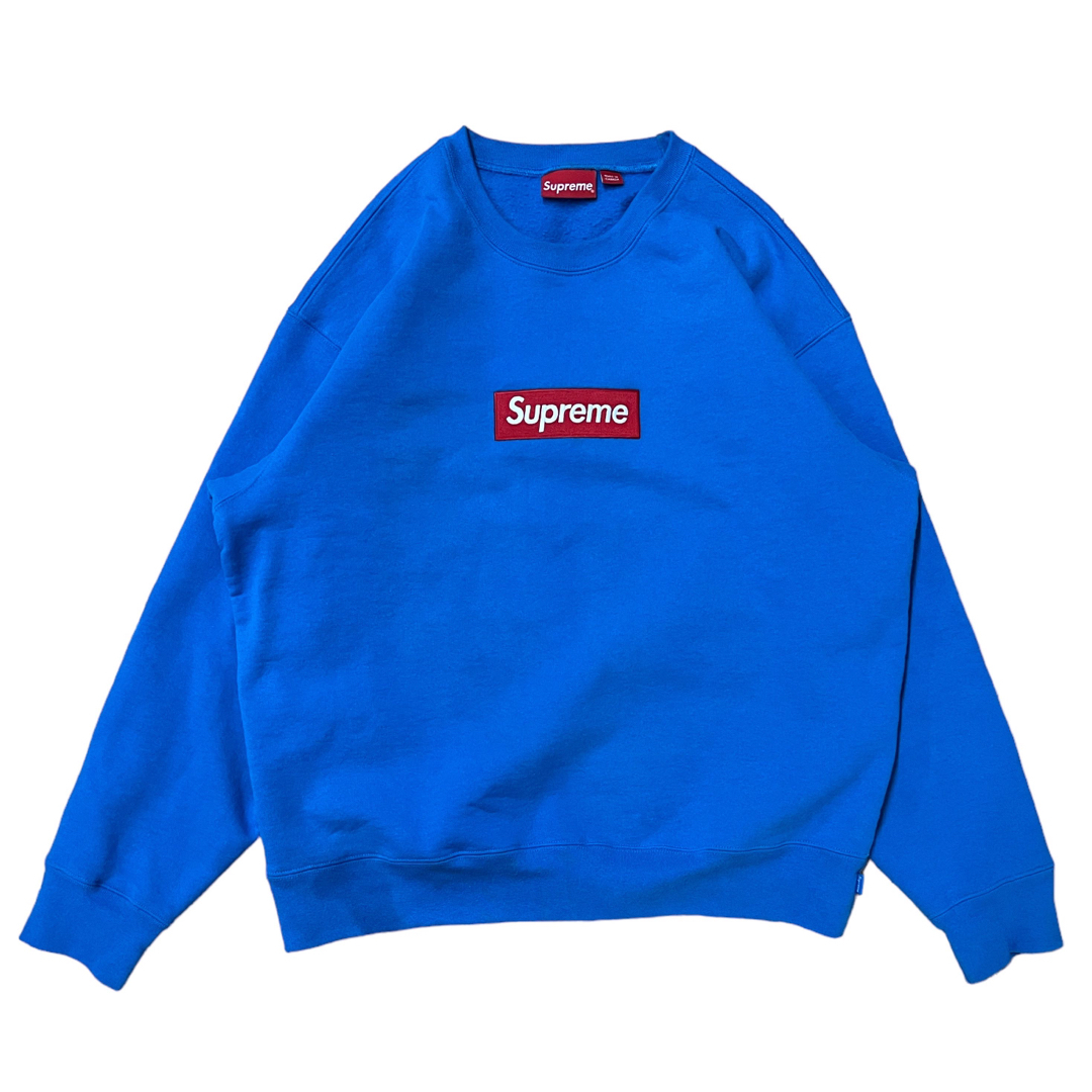 シュプリーム ボックスロゴ トレーナー Box Logo Crewneck 青-