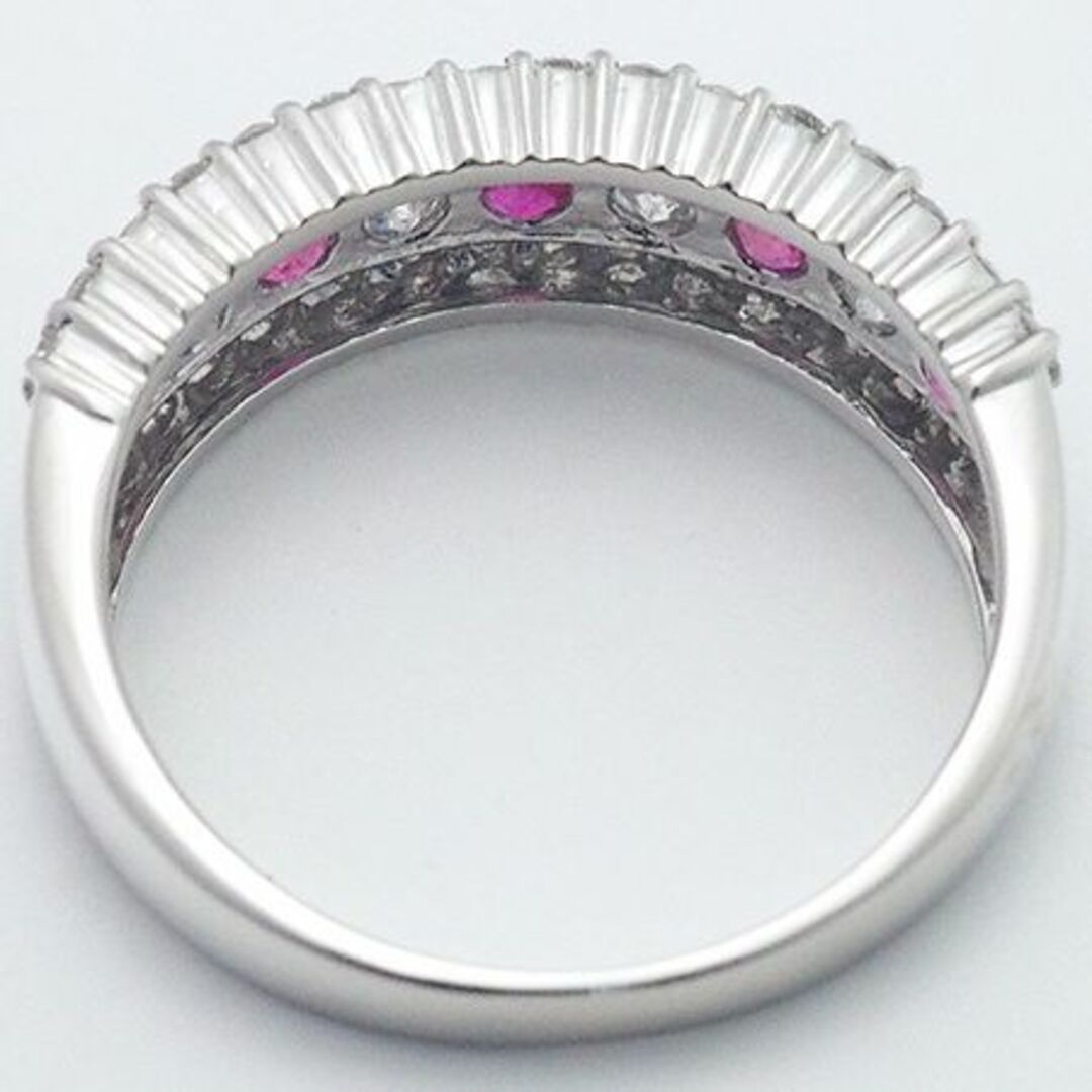 ダイヤモンド/0.64ct ルビー/0.4ct リング 14号 Pt900 美品 レディースのアクセサリー(リング(指輪))の商品写真