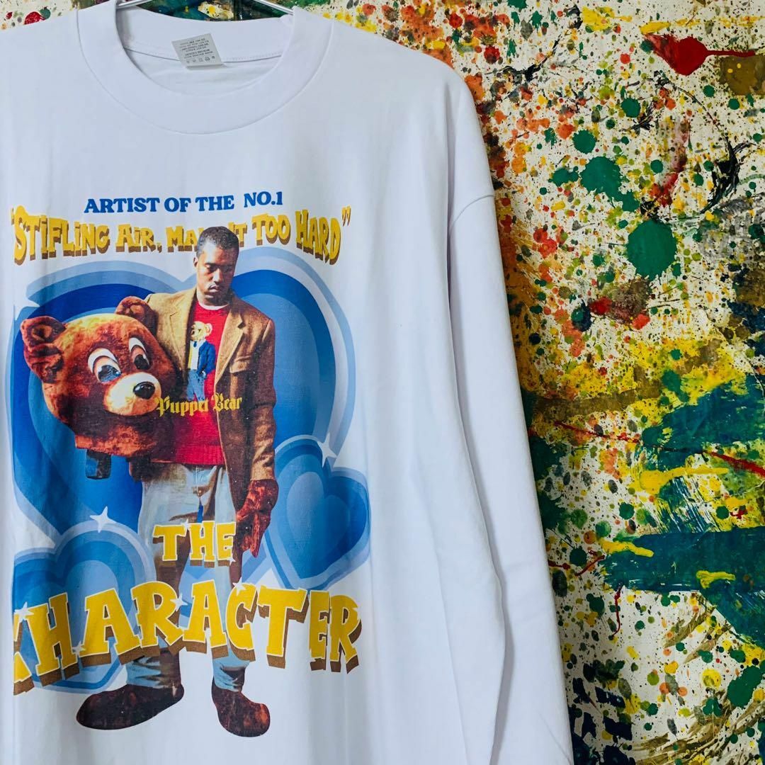 カニエウェスト ロンT 長袖 メンズ 新品 ラッパー Kanye West 白 カニエウェスト ロンT 長袖 メンズ 新品 ラッパー Kanye West 白