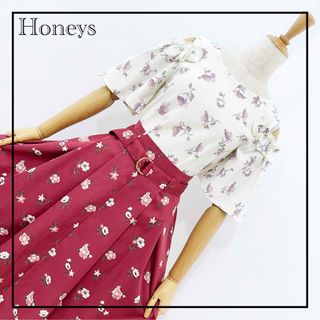 ハニーズ(HONEYS)の«Honeys» ガーリー かわいい 美人百花 花柄 スカート ウィルセレ 夏秋(ひざ丈スカート)