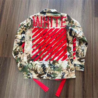 オ OFF-WHITE ミリタリーフィールドジャケット オフホワイト カモフラ