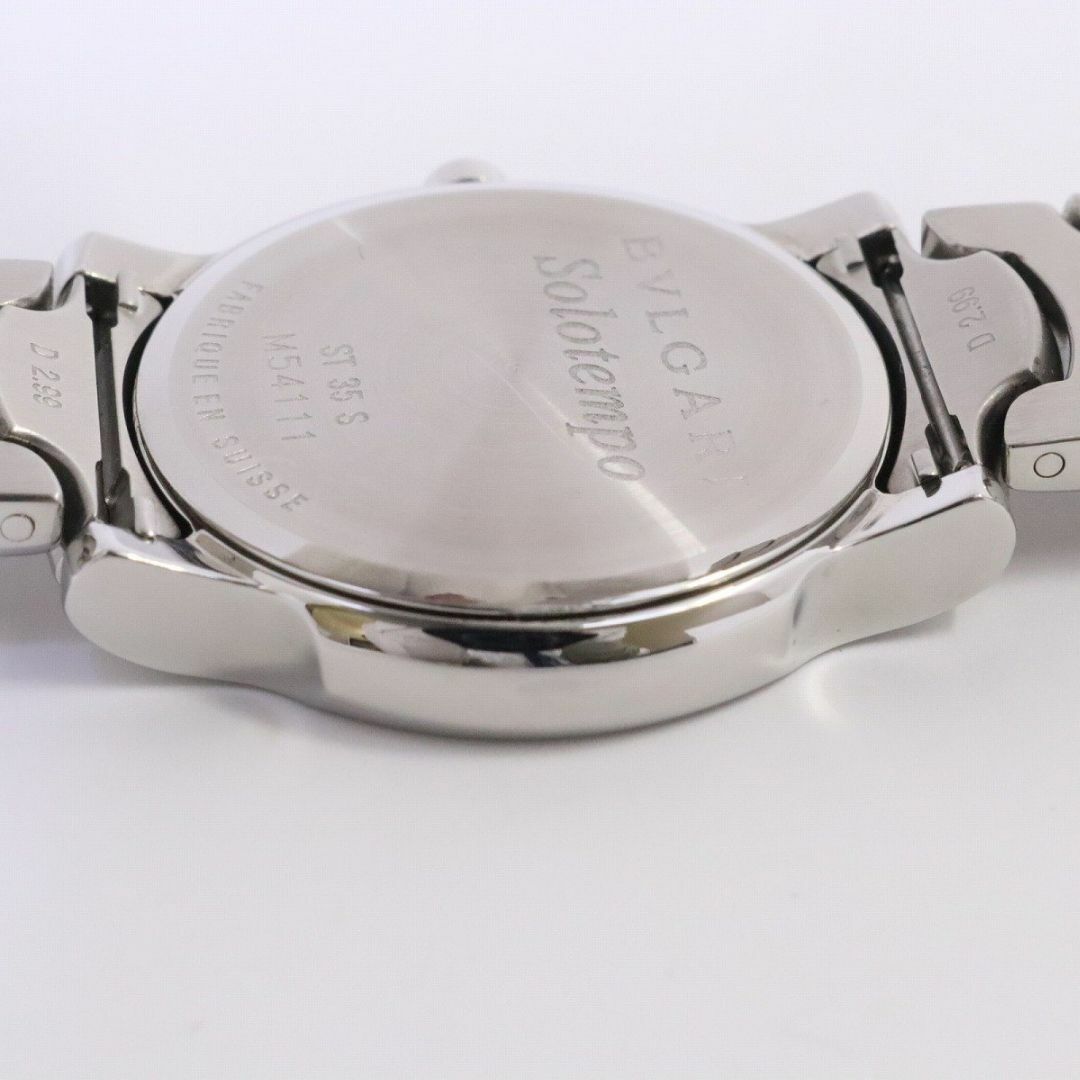 ブルガリ ソロテンポ クォーツ メンズ 腕時計 白文字盤 純正SSベルト ST35S