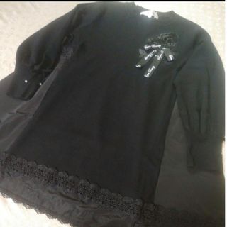 SuperBeauty☆ニットチュニックSize42☆ブラックの通販 by ちぃ's shop