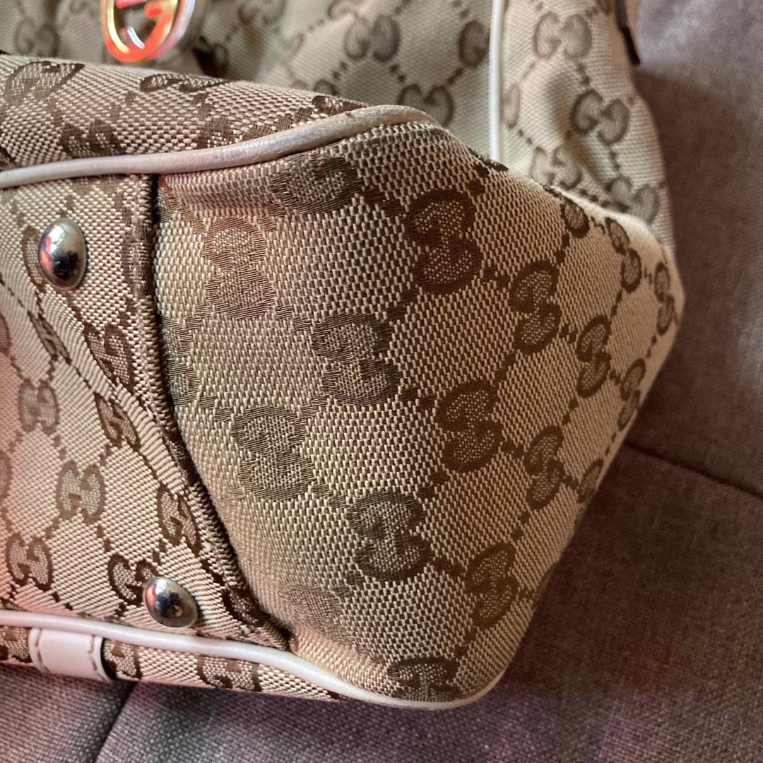 Gucci(グッチ)のGUCCI グッチトートバッグ インターロッキング キャンバス レザー レディースのバッグ(トートバッグ)の商品写真